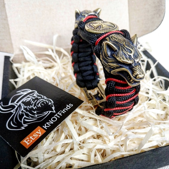 Buy Unique Paracord Bracelet wolf. Bangle for Strong Mens. Online in India  