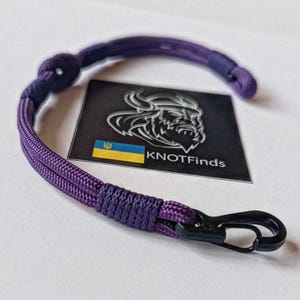 Purple Paracord Bracelet: Handmade Woven Bangle, Beach Surfer Style image 2