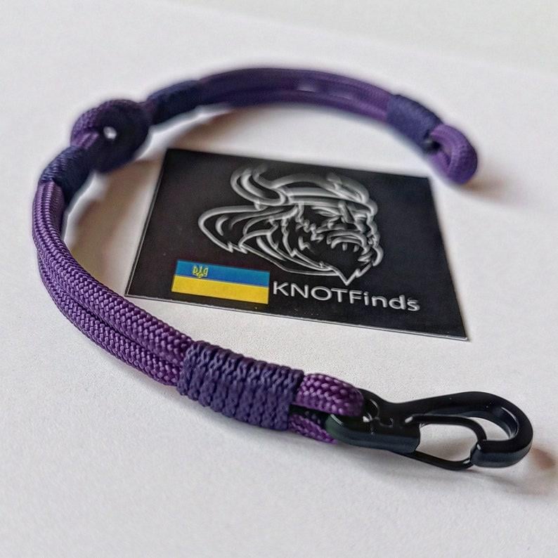 Purple Paracord Bracelet: Handmade Woven Bangle, Beach Surfer Style image 2