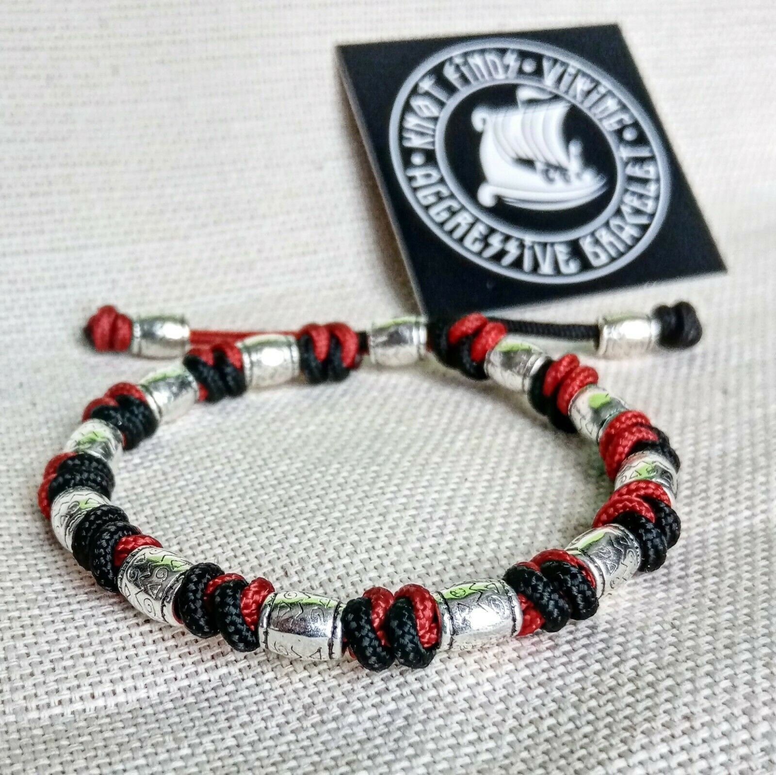 Paracord Bracelet With Steel Beads. Celtic Knot. Thin Etsy