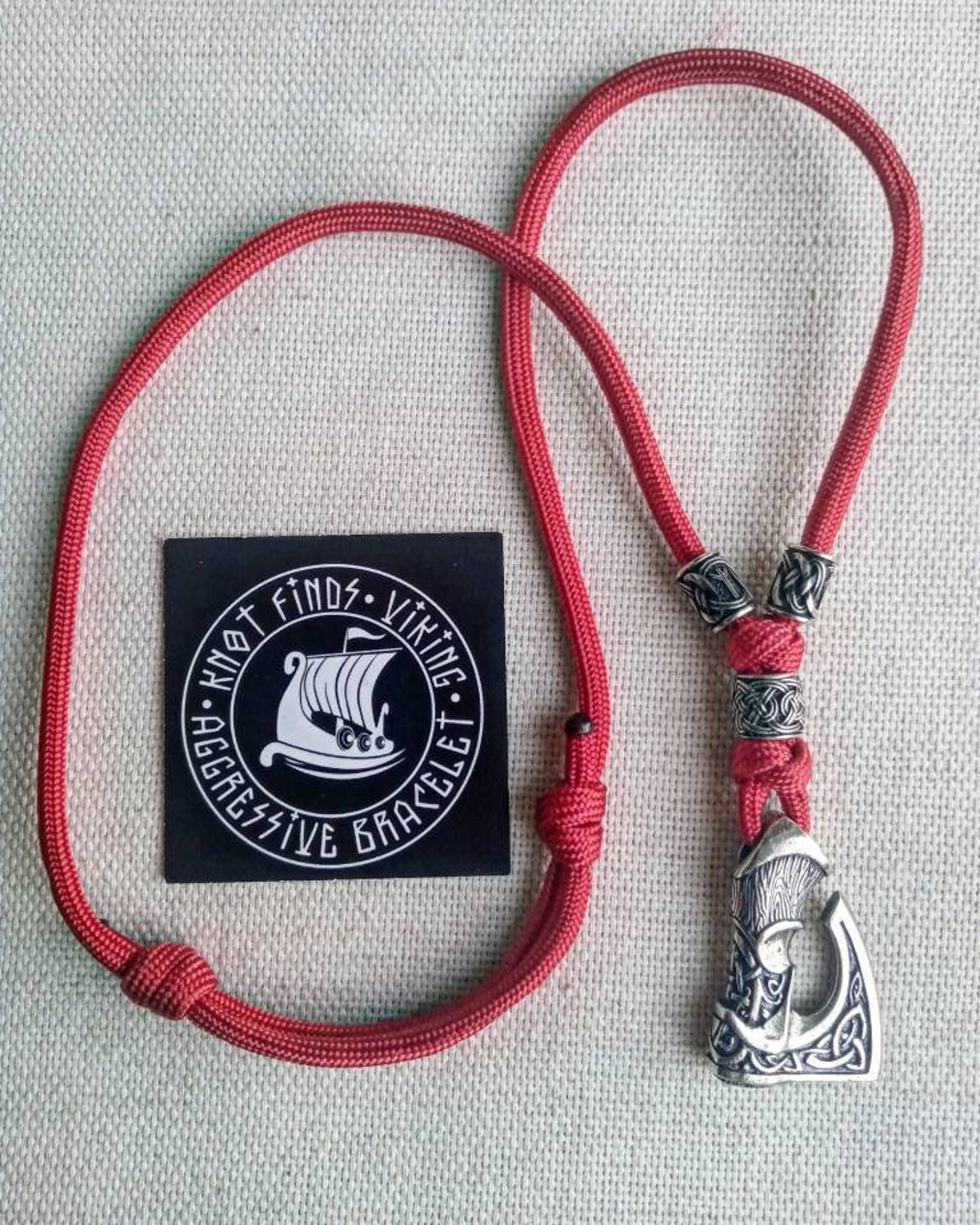 Men's necklace. Paracord necklace with pendant. Necklace Etsy