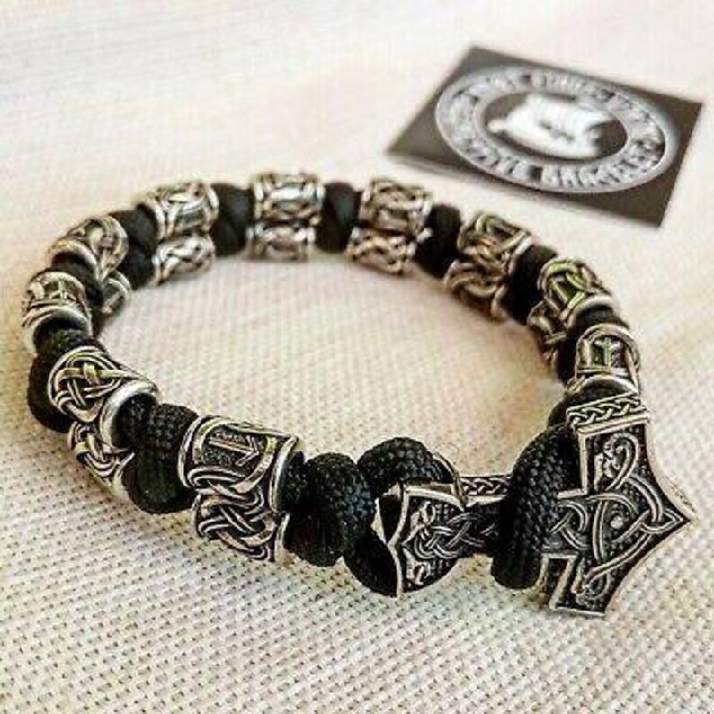 Thor's Hammer Paracord Bracelet. Viking Style. Mens Etsy