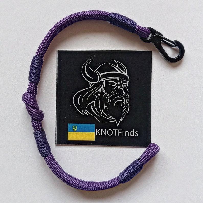 Purple Paracord Bracelet: Handmade Woven Bangle, Beach Surfer Style image 4