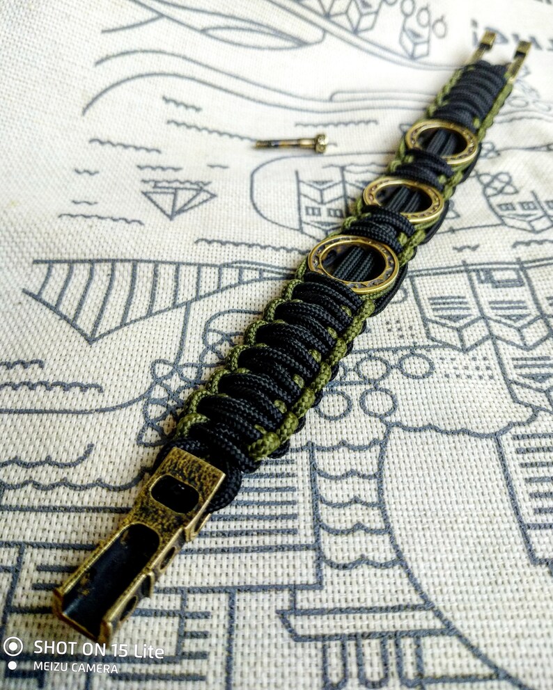 Viking bracelet Scandinavian jewelry gift for him paracord bracelet parachute cord viking cuff biker bangle