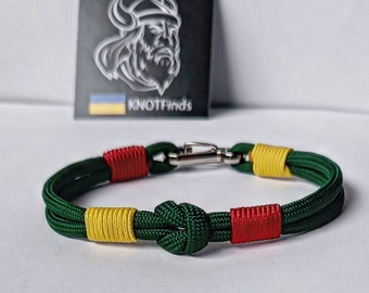 Bracelet Rastaman en paracorde : fermoir mousqueton de style reggae