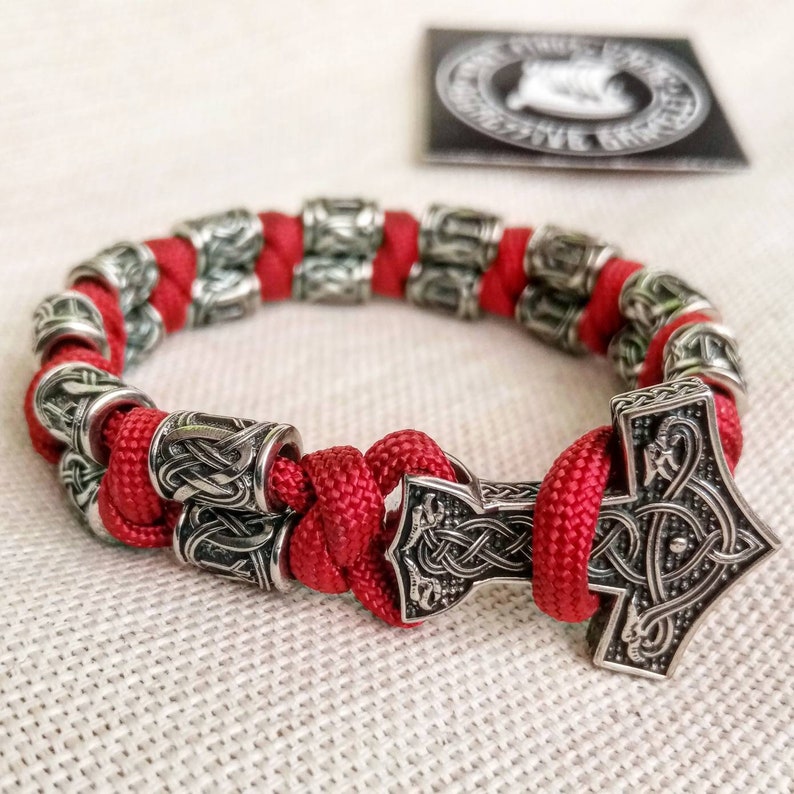 Thor's Hammer Paracord Bracelet. Viking Style. Mens Etsy
