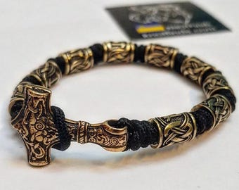 Viking bracelet / Scandinavian jewelry / gift for him / paracord bracelet / parachute cord / viking cuff / biker bangle