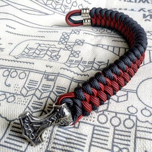 Graphite and Bloody Strip Nordic Paracord Bracelet - Etsy