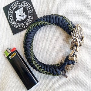 Wolf & Spartan Paracord Bracelet: Men&#39;s Biker Style