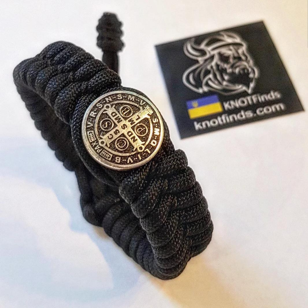 Handmade St. Benedict Cross Paracord Bracelet: Catholic Exorcist