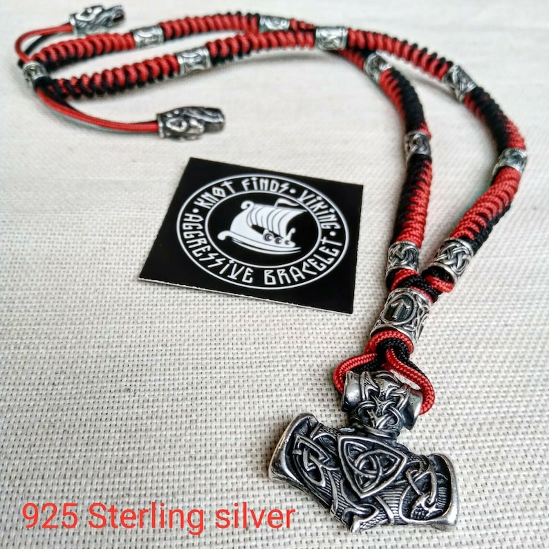 Mens Necklace. Paracord Necklace With 925 Sterling Silver Etsy