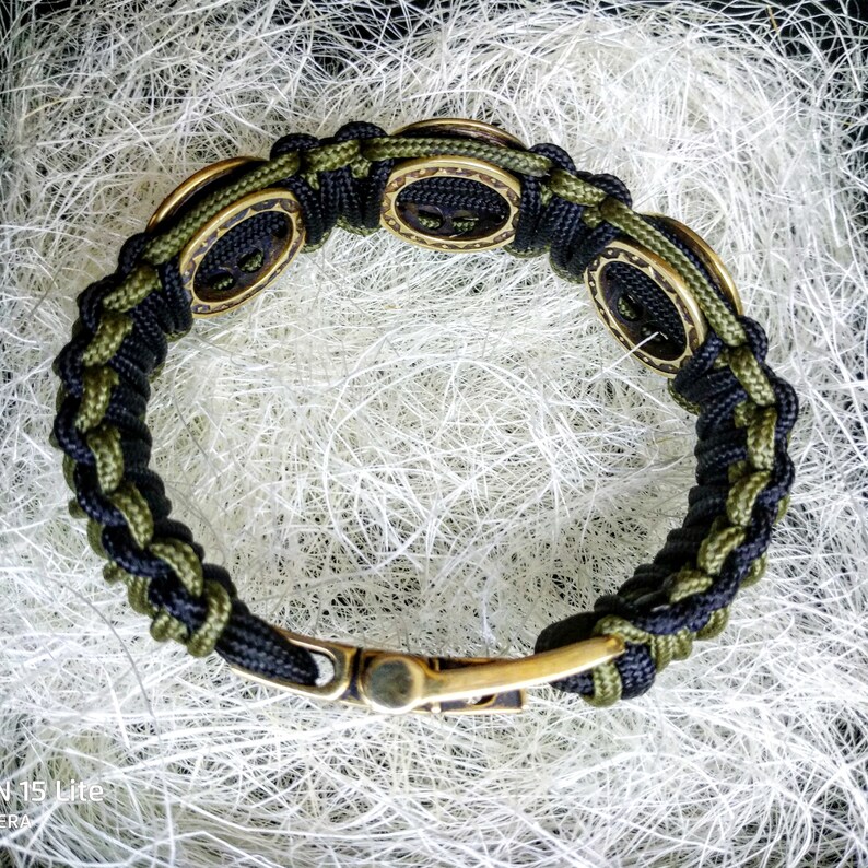 Viking bracelet Scandinavian jewelry gift for him paracord bracelet parachute cord viking cuff biker bangle