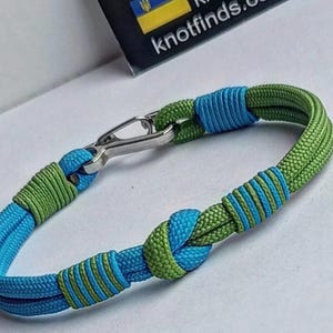 Mint Sky Blue Paracord Bracelet – Two Tone Surfer Bangle, 550 Cord Wristband