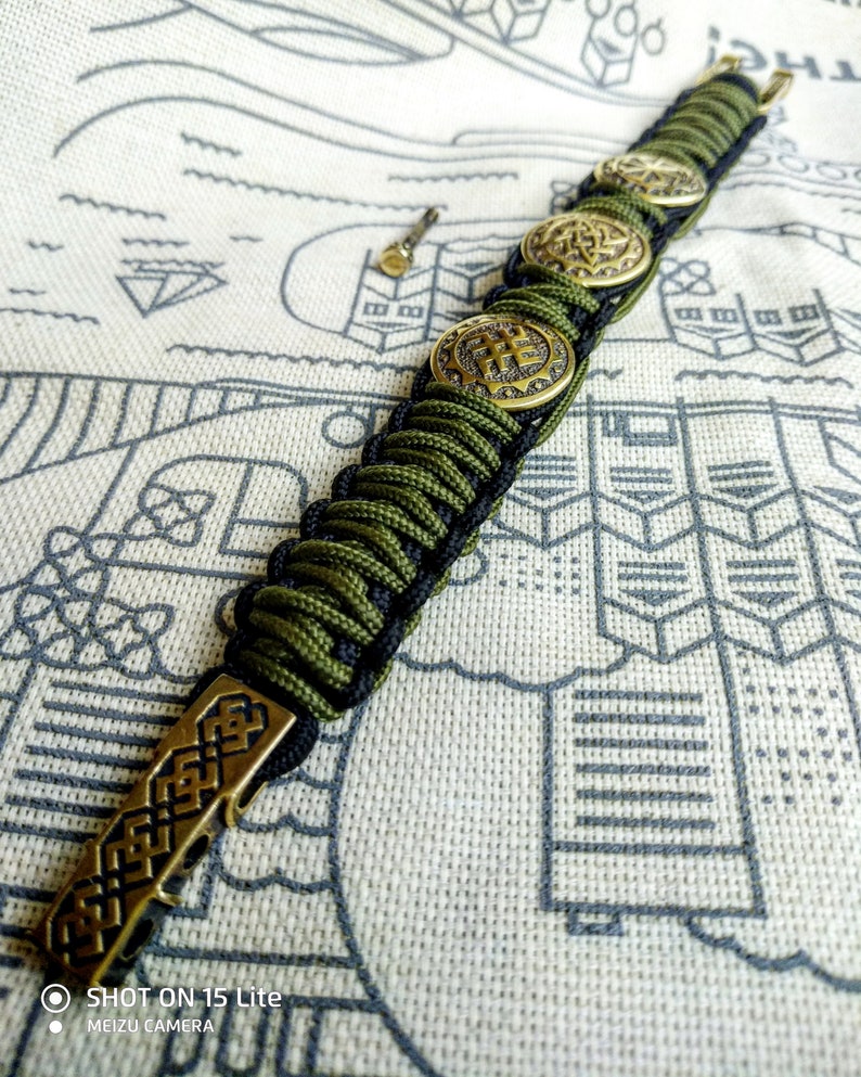 Viking bracelet Scandinavian jewelry gift for him paracord bracelet parachute cord viking cuff biker bangle