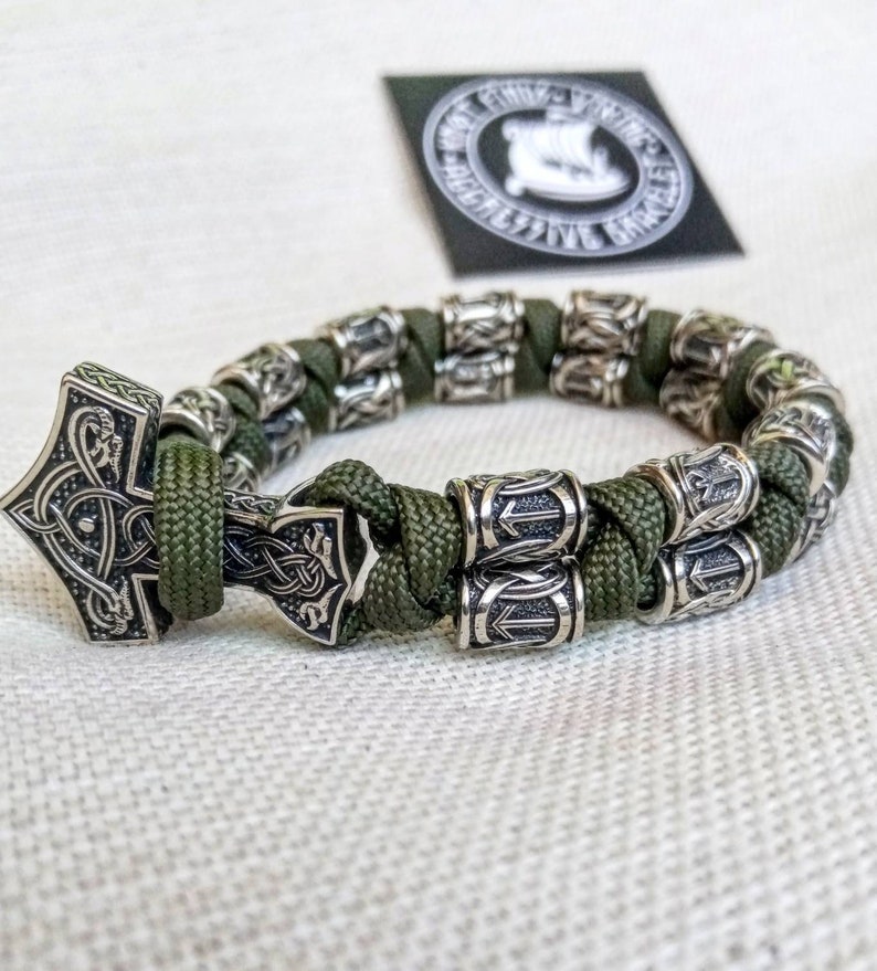 Thor's Hammer Paracord Bracelet. Viking Style. Mens Etsy
