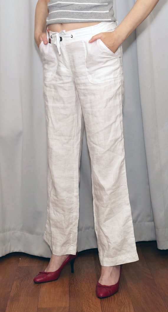 all white bell bottom pants