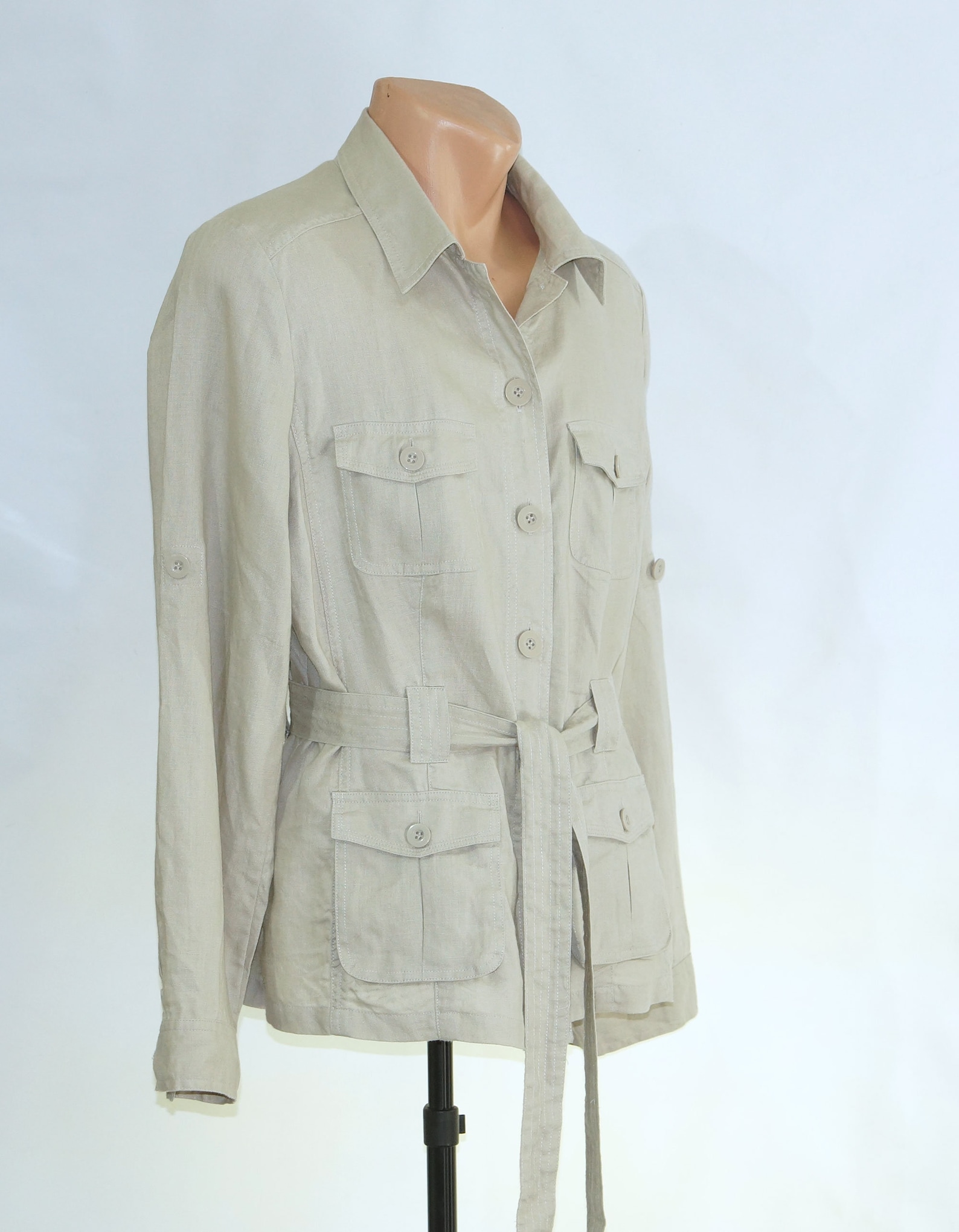 Safari Jacket Women's Pure Linen Blazer Light Grey Classic - Etsy