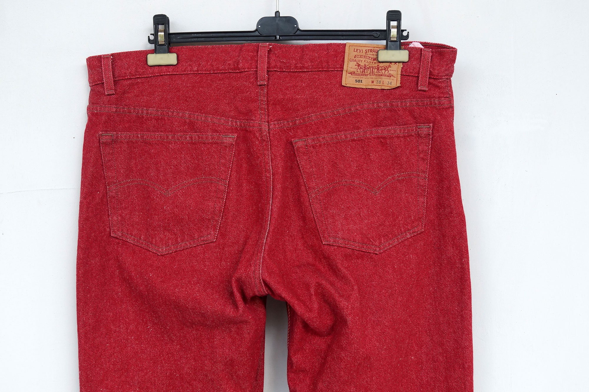 red 501 jeans