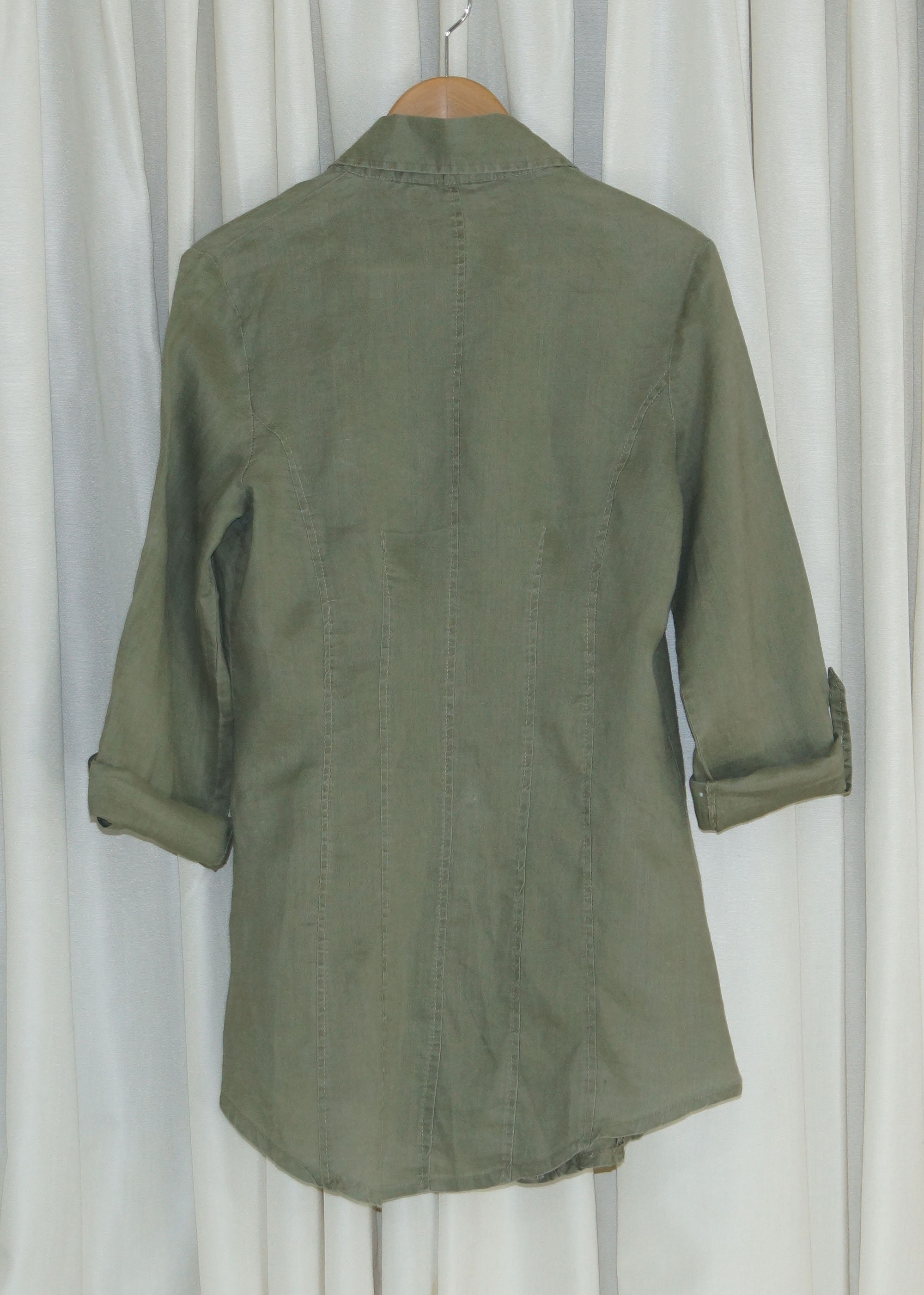 100% Linen Women's Blouse Khaki Summer Blouselong - Etsy UK