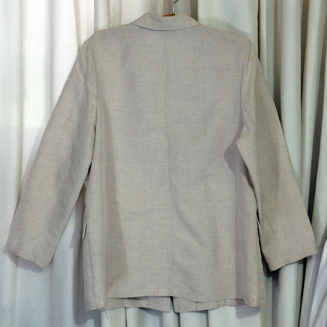 Women Jacket Beige Summer Women Beige Linen Jacket Button Etsy