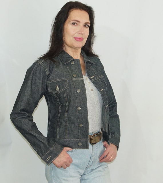 Vintage jean rider Jacket, grey cotton Jacket , Bike… - Gem