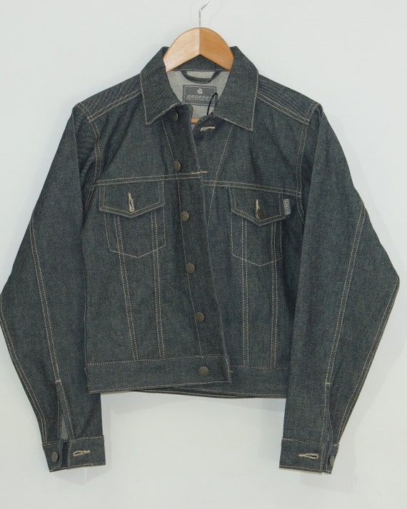 Vintage jean rider Jacket, grey cotton Jacket , Bike… - Gem