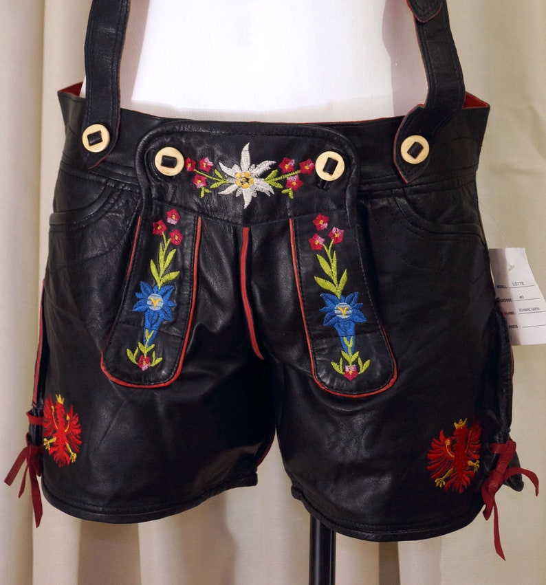 Role play Black Nappa Leather Bavarian German Shorts Folk Etsy