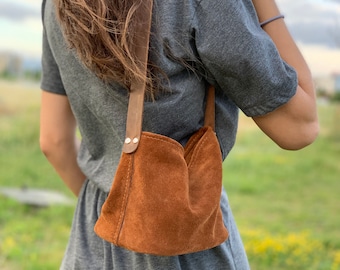 mini suede bag