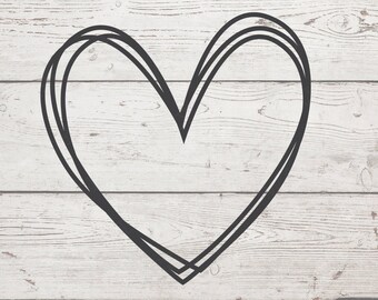 Heart Outline Svg Etsy