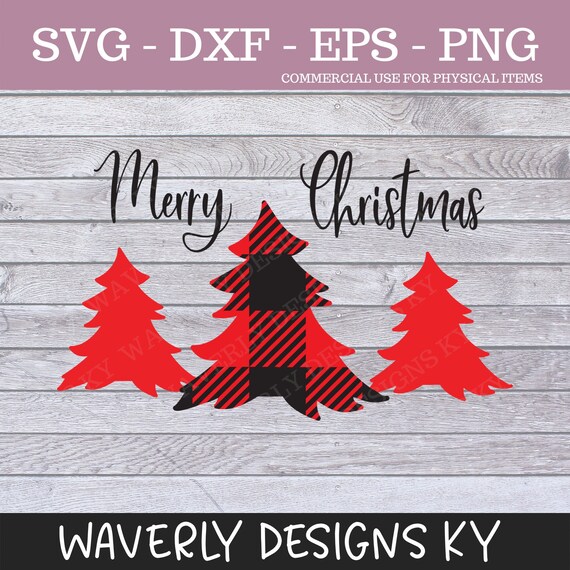 Download Merry Christmas Plaid Trees Svg Merry Christmas Svg Etsy
