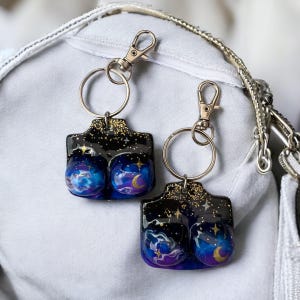 Night Sky Collection - Boob Charms  - Fun, Sexy keychain. Feminine Gift for Her, Him, Self Love. Handmade, Glossy Finish, Slightly Naughty