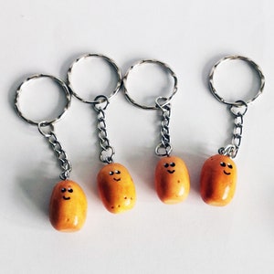 Potato Keyring, Polymer clay potato Keyring, Kawaii Potato Keychain, Spud key ring, Fun gift, Boyfriend gift, Girlfriend gift,  friend gift