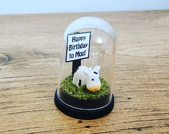 Miniature Cow personalised message in a bottle, Cow Gift, Girlfriend gift, Boyfriend gift, Unique gift, Pun gift, funny cow gift