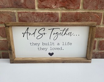 Rustic Framed Sign: 'Built a Life They Loved' - Home Decor