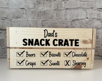 Personalised Snack Crate, Personalised Hamper Gift Box, Fathers Day Gift
