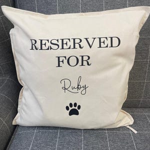 Personalised Pet Cushion: "Reserved For" Dog/Cat Pillow zdjęcie 1