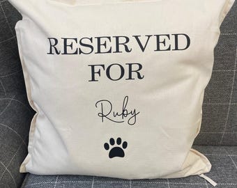 Reserved For Pet Cushion, Personalised Pet Cushion, Custom Dog Cushion, Cat Cushion Gift, Pet Name Pillow, Gift for Pet Owners