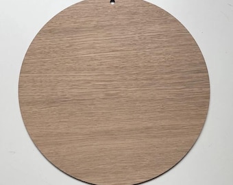 Wooden Round Craft Sign, Circle Craft Blank, Oak Veneered Plaque - 10 inches