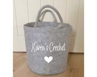 Personalised Crochet storage bag, Craft Storage, Crochet Gift