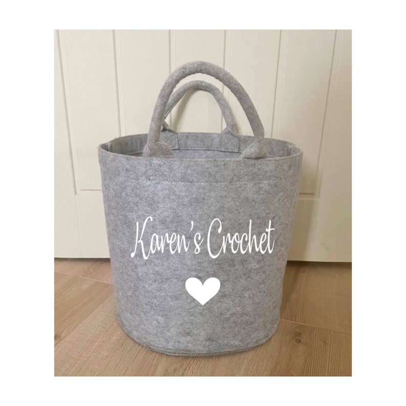 Personalised Crochet storage bag, Craft Storage, Crochet Gift image 1