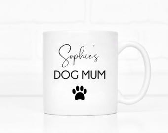 Personalised Dog Mum Mug, Custom Dog Dad Mug, Mug & Coaster Set