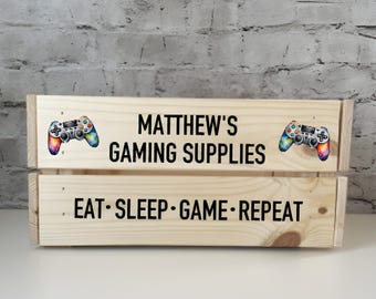 Personalized Gaming Supplies Crate: Gamer Gift Hamper
