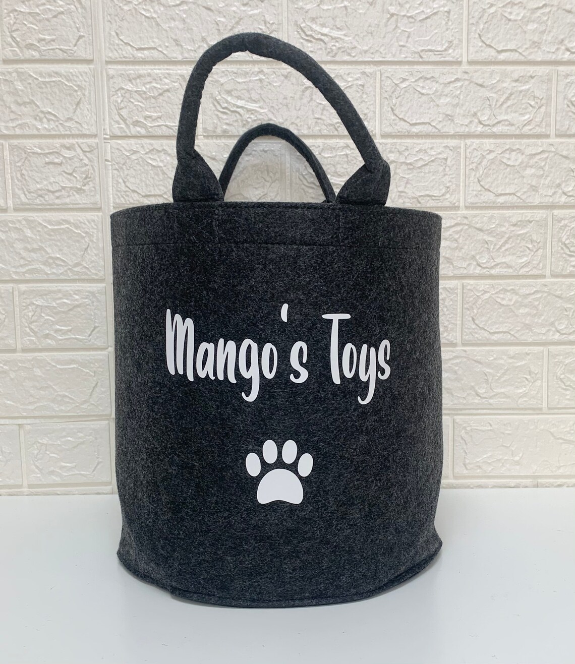 Personalised dog toy storage bag paw print design Etsy