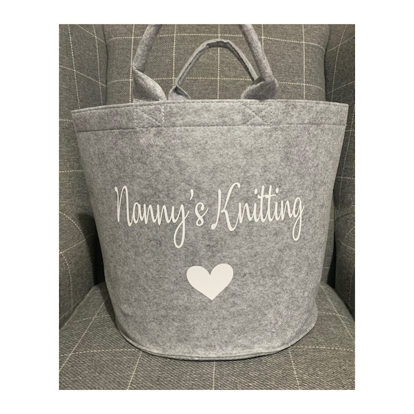 Personalised Knitting storage bag. Craft storage bag. Knitting storage basket