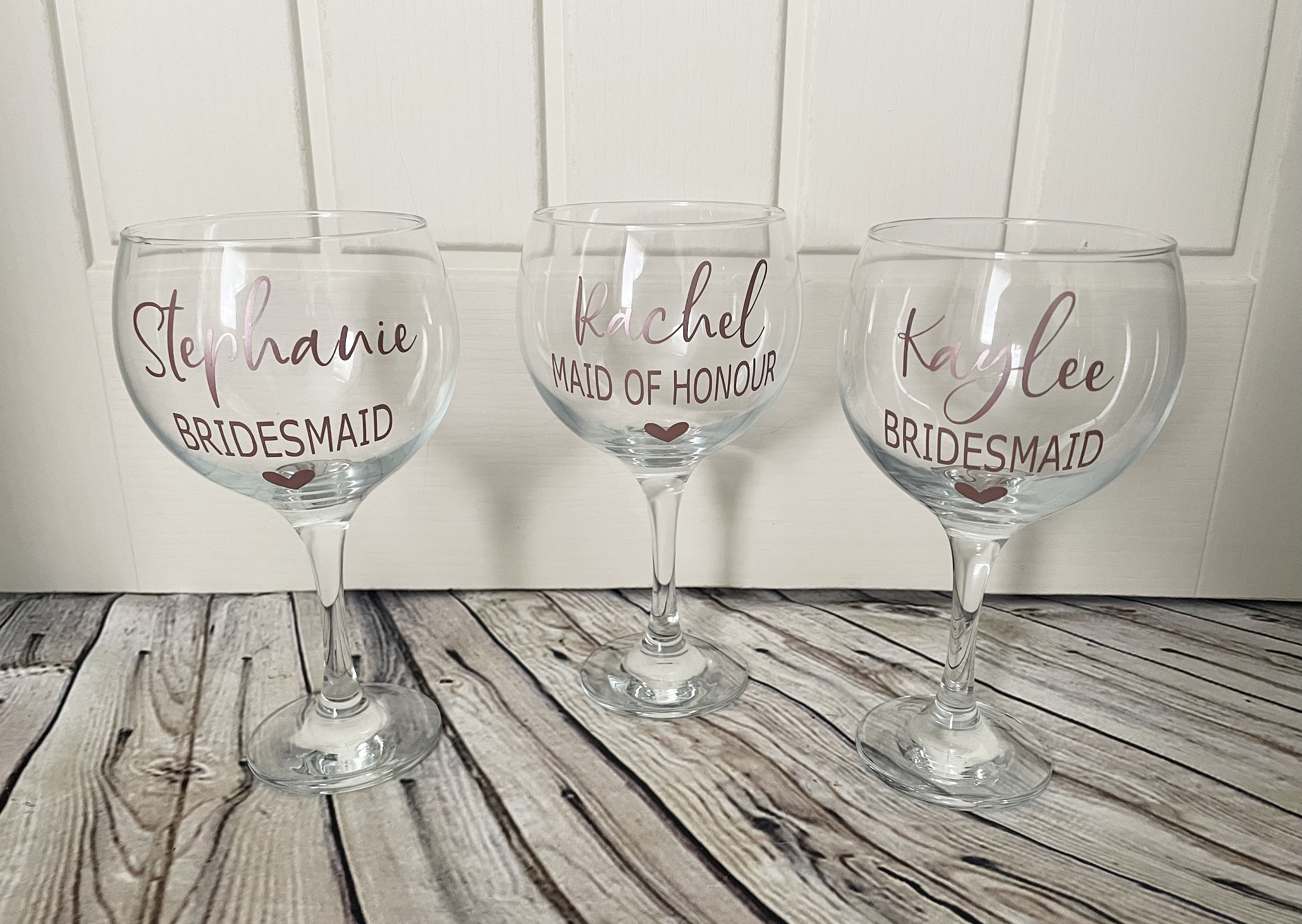 Personalised Wedding Gin Glass, Bridesmaid Gin Glass, Bride Gin Glass