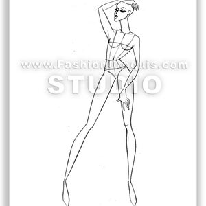 Women's fashion drawing templates for fashion designers. 9 heads. Collection 3. image 5