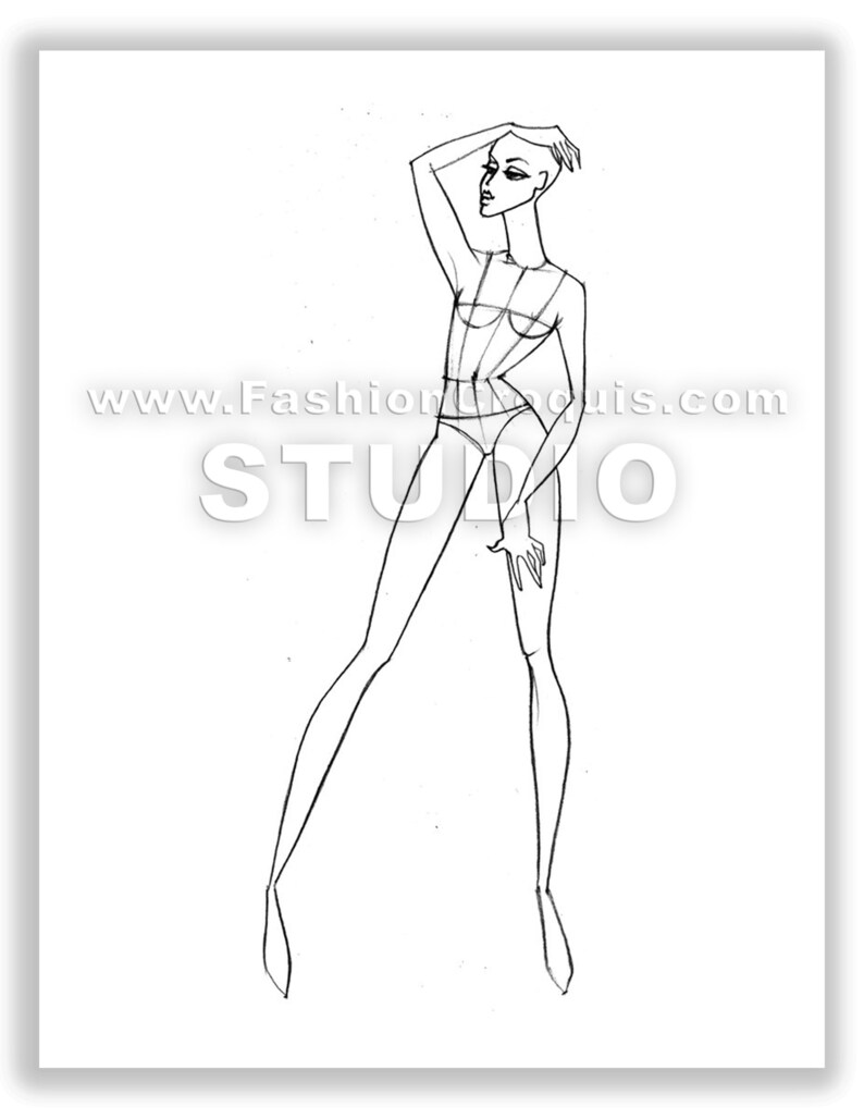 Women's fashion drawing templates for fashion designers. 9 heads. Collection 3. image 5