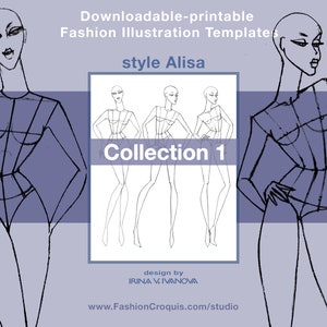 Women's fashion drawing templates for fashion designers. 9 heads. Collection 1. image 1