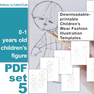 Children’s Fashion Figure Templates – Downloadable Printable Croquis for Kids Clothing Design and Illustration