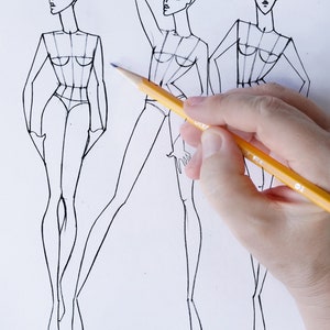 Women's fashion drawing templates for fashion designers. 9 heads. Collection 3. image 3